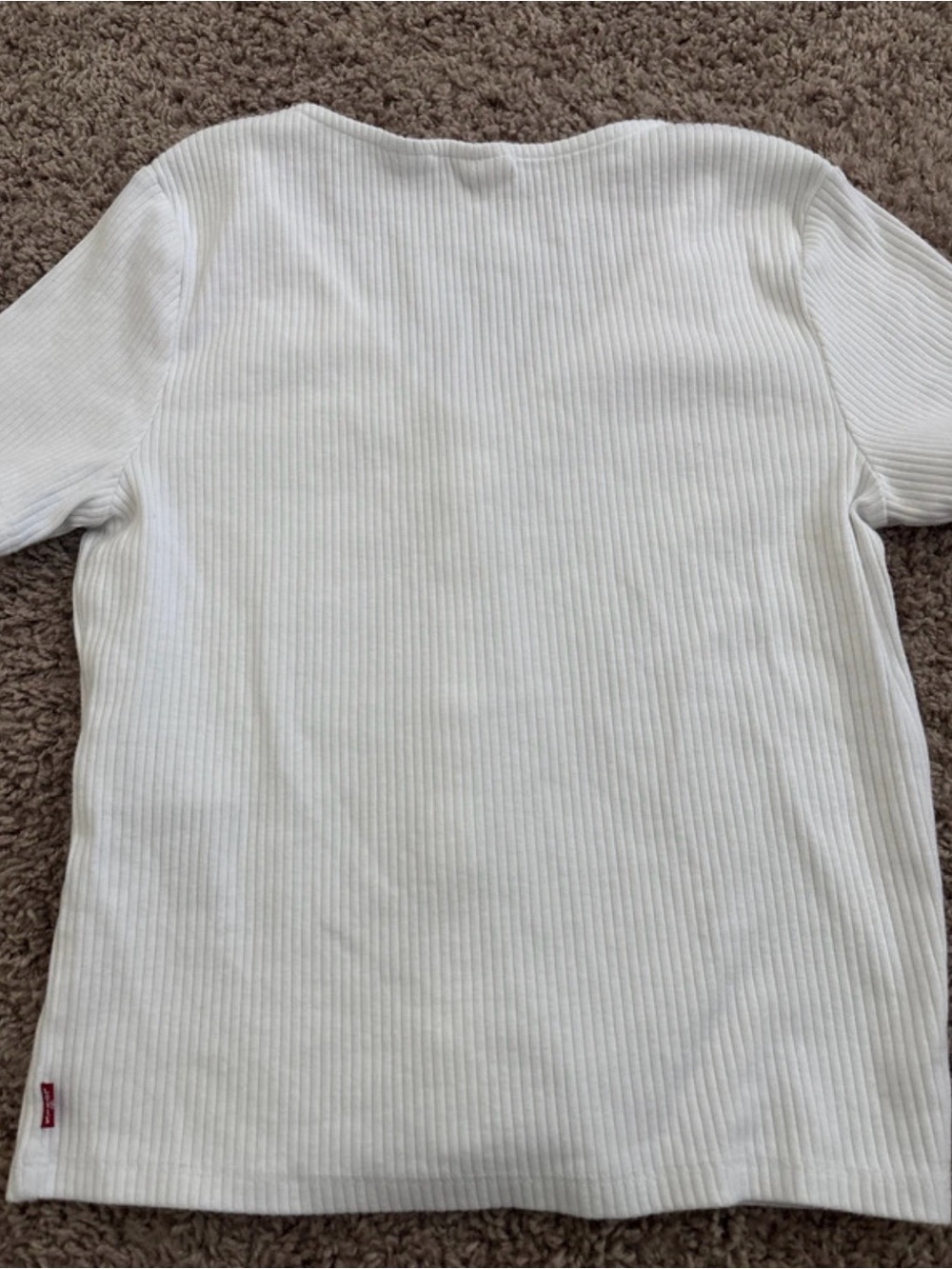 Levi’s White Ribbed Button Front Top | M - Picture 6 of 10